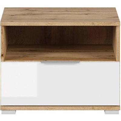BRW Нощно шкафче zele kom1s дъб вотан / бял гланц