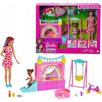 Barbie pestúnka so skákacím hradom