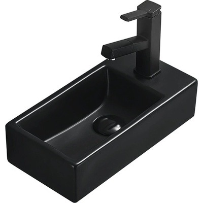 Mexen Inez лява плот поставяща се мивка 40 x 20 см, черен мат - 21484085L (21484085L)