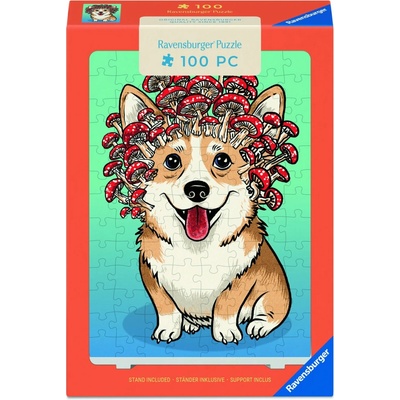 Ravensburger Mini se stojánkem Corgi s houbičkami 100 dílků