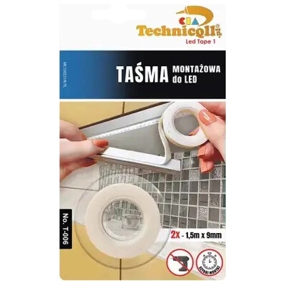 Technixqll Assembly Tape Montážní páska pro LED 2 x 1,5 m x 9 mm