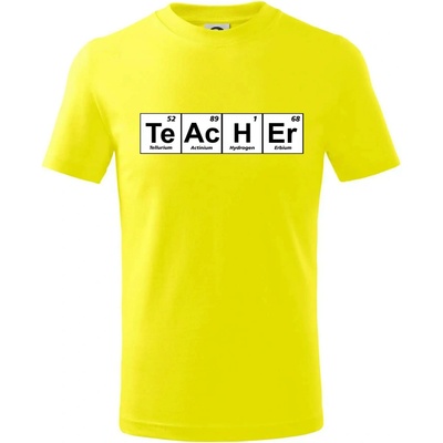 Periodická tabulka Teacher tričko detské citrónová