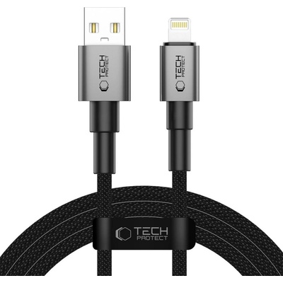 Кабел за зареждане USB-A/Lightning 15W /2.4A 200см от Tech-Protect Ultraboost DNA- Iron Grey (5906302380862)
