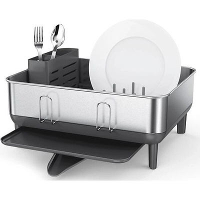Odkapávač na nádobí Simplehuman Compact, rám z nerez oceli, šedý plast, FPP KT1184DC