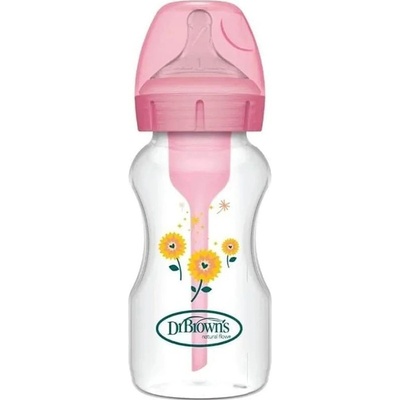 Dr. Brown's Шише Dr. Brown’s - Options+, Anti-Colic, Wide-Neck, 270 ml, Розово (72239325476)