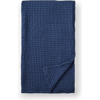 Pineapple Elephant Tmavomodrá bavlnená deka Jaipur Chunky Waffle 150x200