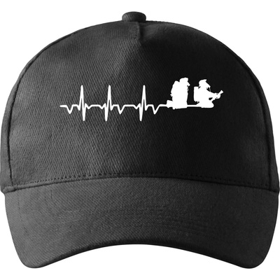 EKG hasiči so zahnutým šiltom a látkovou sponou Čierna