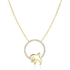 SAVICKI Кръгло колие, злато 585, бели диаманти 0.17К, 44 см