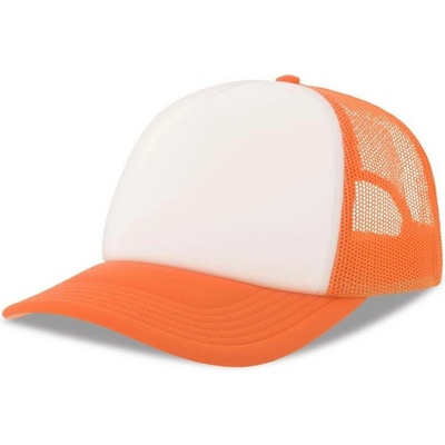 Atlantis Rapper-S 5 panelová Trucker šiltovka biela oranžová Fluo