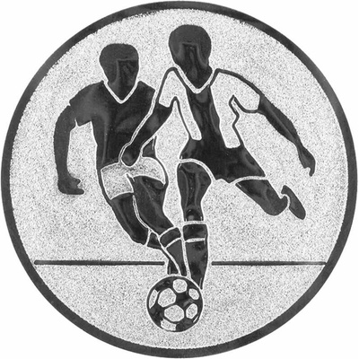 Futbal Emblém Nálepka na trofej Ø 50 mm strieborná