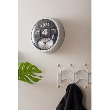 Karlsson Стенен часовник Karlsson Round Flip 32, 5 cm в сиво (KA6030SI)