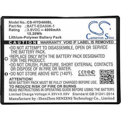 Cameron sino Батерия за баркод скенер Honeywell EDA50 50129589-001 LiPo 3.8V 4000mAh Cameron Sino (CS-HYD400BL)