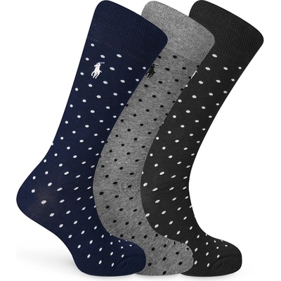 Ralph Lauren Чорапи Ralph Lauren Polo 3pk Dot Sock Sn43 - Blk/Gry/Nvy
