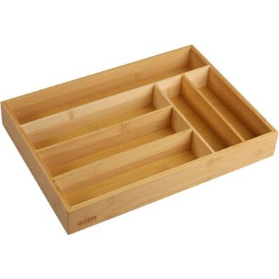 Organizér na příbory KESPER, 6 komorový, 35,5 x 25,5 x 5 cm, bambusový hnědý
