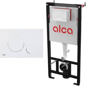 Alcadrain Комплект тоалетно казанче с вградена рамка Alca AM101/1120 и клапа Thin M676 матово бяло (AM101/1120+M676)
