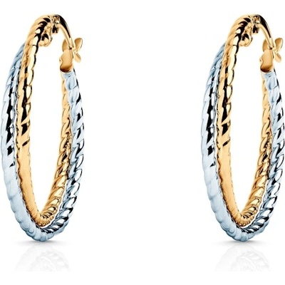 SAVICKI Обеци тип халка savicki: двуцветно злато