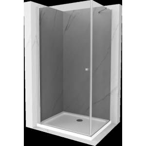 Mexen Pretoria люлееща се душ кабина 90 x 120 см, графит, хром + поддушово корито (852-090-120-01-40-4010)