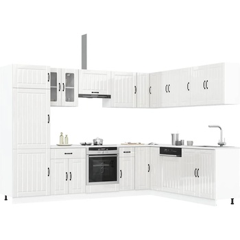 vidaXL Комплект кухненски шкафове от 14 части Lucca, инженерно дърво (3314983)