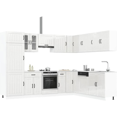 vidaXL Комплект кухненски шкафове от 14 части Lucca, инженерно дърво (3314983)