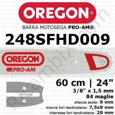 Oregon Vodící lišta PRO-AM 24" 60cm 3/8" 1,5mm 248SFHD009 – Zboží Mobilmania