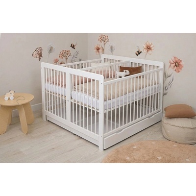 Ourbaby Wooden crib for twins white