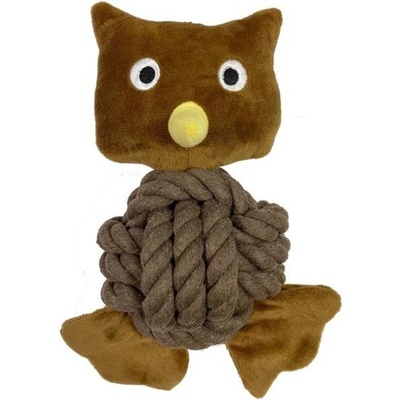 Happy Pet Hračka plyš+provaz Knottie sova 23 cm