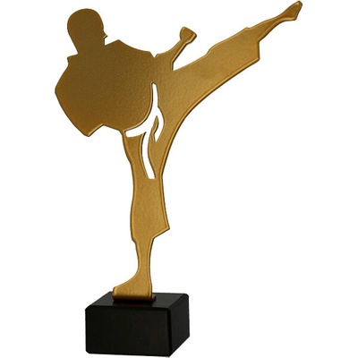 Zlatá kovová trofej Karate Výška: 21 cm