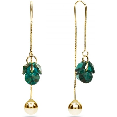 Spark se Swarovski Elements Vinber gold KWKLG6428EM Emerald zelené