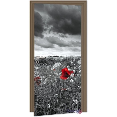 Dimex D-012 samolepící fototapeta na dveře POPPIES rozměry 95 x 210 cm