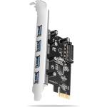  PCI-E card 4ext xUSB3 port, 5Gbps, AXAGON PCEU-430RS (PCEU-430RS)