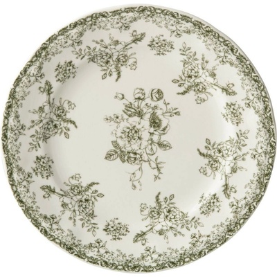 J-Line by Jolipa Bílý porcelánový dezertní talířek Vintage Blossom - ⌀ 20*1,8 cm