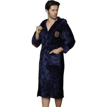 Image 1 of Дълъг мъжки макси халат от софт в тъмносиньо