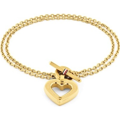 Tommy Hilfiger Pozlátený náramok so srdiečkom Toggle Heart 2780970