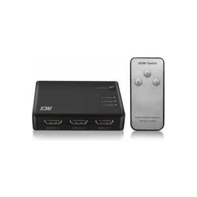 ActiveJet Суич ACT AC7845, 3 портов HDMI, 4K@60Hz, USB, Дистанционно, Черен, EWENT-ACT-SPLIT-AC7845