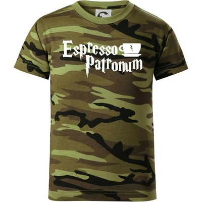 Harry Espresso Patronum dětské maskáčové triko zelený maskáč