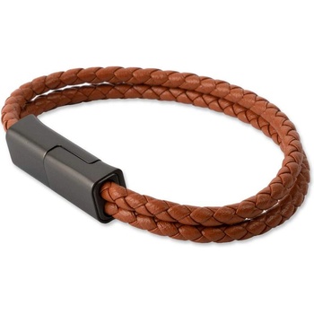 4smarts USB-C Charging Wristband - кабел тип гривна за устройства с USB-C (кафяв) (размер L)