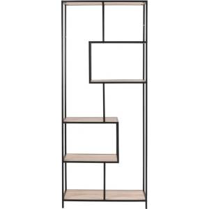 Actona Черна етажерка за книги от дъб сонома 77x185 cm Seaford - Actona (77184)