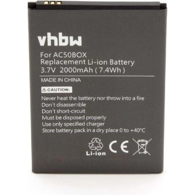 VHBW Батерия за Gigabyte GSmart Mika M2, 2000 mAh (800110374)