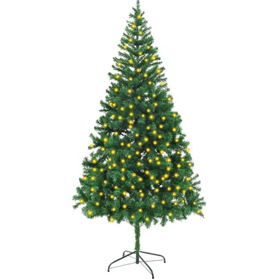 ANYSUN Елха зелена 240 см. светеща топло бяло, метална стойка anysun