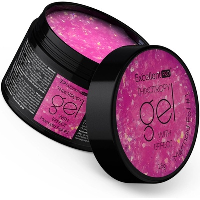 Excellent Pro Tixotropní gel na nehty s effektem Mermaid Foil 1 15 g
