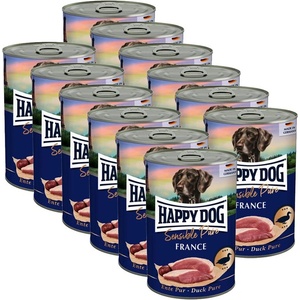 Happy Dog Sensible Pure France 12 x 400 г / патица