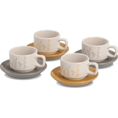 Zeller Sada na espresso FLOWERS 4 šálky s podšálky vícebarevný 70 ml