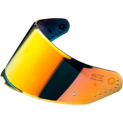Plexi pro přilby Cassida AERO s přípravou pro Pinlock zrcadlové oranžové REVO