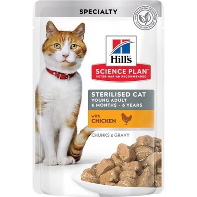 Hill's HILL’S SCIENCE PLAN FELINE YOUNG ADULT STERILIZED CAT ПАУЧ С ПИЛЕШКО - ПЪЛНОЦЕННА ХРАНА ЗА КАСТРИРАНИ КОТКИ ОТ 6 МЕС. ДО 6 ГОД 12x85 г. 1.020 кг