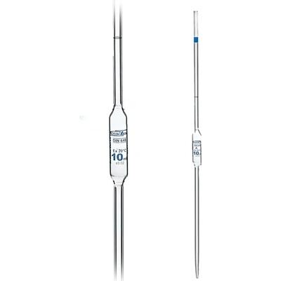 Jednorázová pipeta, 25 ml, třída A, modrá stupnice, s certifikátem – DIN ISO 648