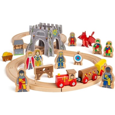 Bigjigs Rail Drevená vláčikodráha Stredovek