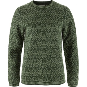 Fjällräven Дамски вълнен пуловер Fjällräven Women's Snow Round Neck Sweater Wool jumper - Deep Forest - размер XL (105-7042-0216)