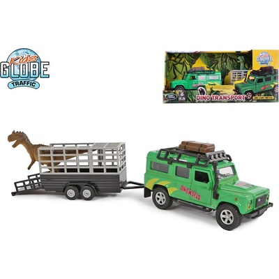 Mikro trading Land Rover s přívěsem a dinosaurem 28 cm
