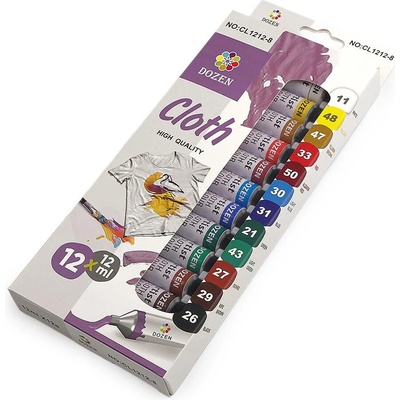 Barvy na textil 12 ks mix – Zbozi.Blesk.cz