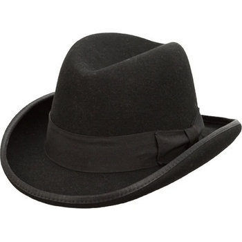 Assante Čierny pánsky tvrdý klobúk Homburg 85029